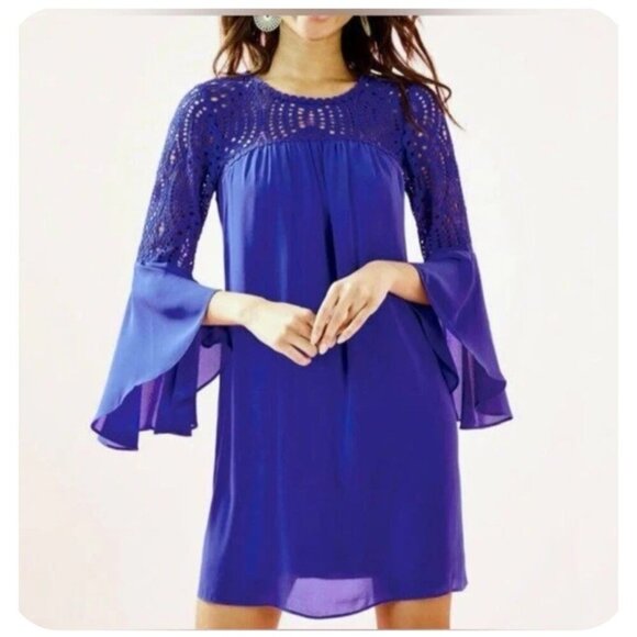 Lilly Pulitzer Amenna Dress Womens Size 8 in Royal Purple Style 000259 $198 - Picture 1 of 11